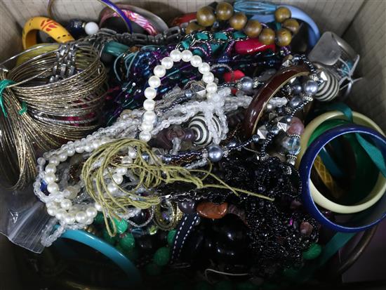 A quantity of assorted costume jewellery including bangles etc.